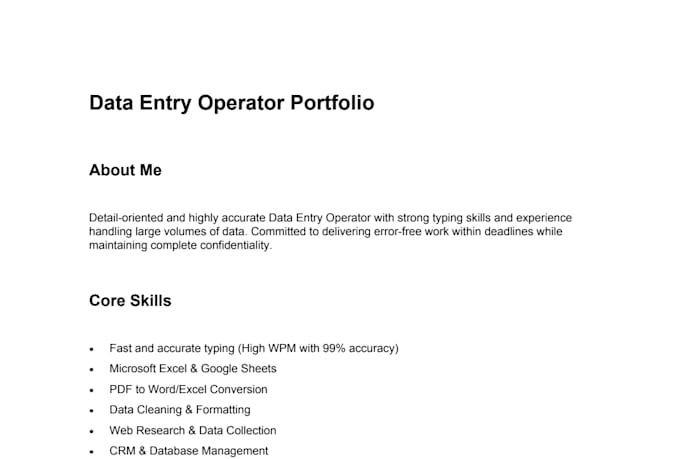 do accurate data entry, excel data entry and PDF conversion